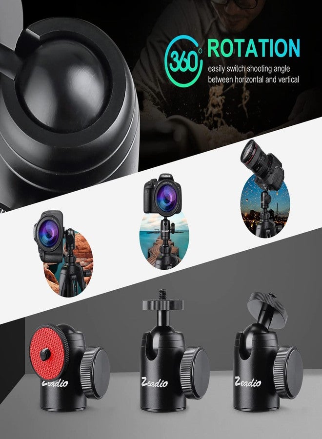 Zeadio Mini Ball Head, with 1/4'' & 3/8'' Screw Mount for DSLR, Camcorder & More - Image 4