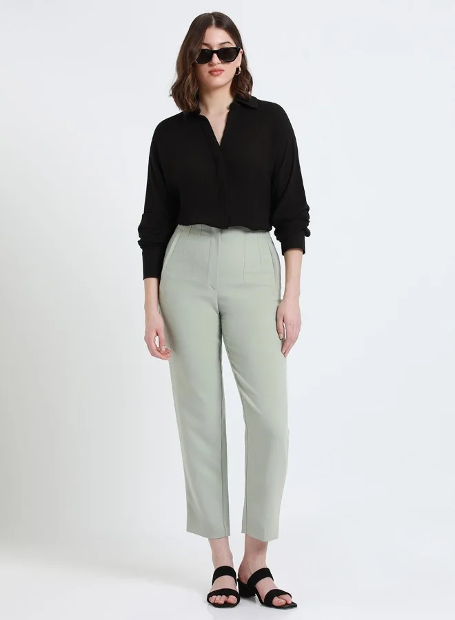 Dennis Lingo Women'S Black Viscose Crepe Solid Pattern Relaxed Shirt