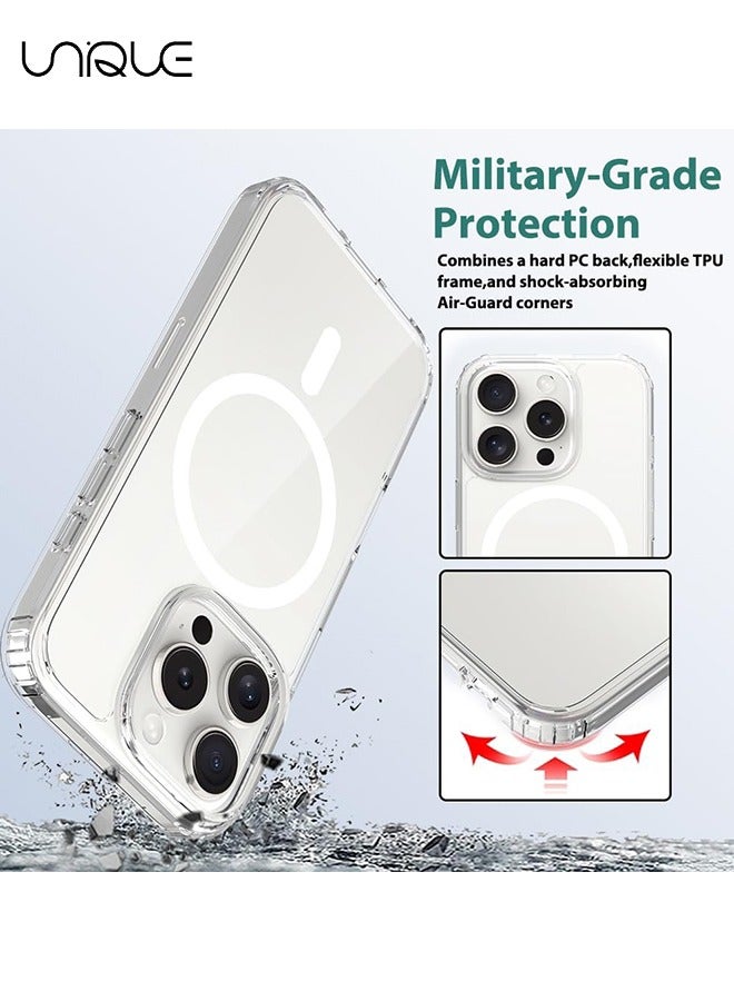 Unique Compatible with iPhone 16 Pro Max Case, MagSafe Compatible Case, Shockproof Protection, Strong Magnetic Slim Phone Cover for iPhone 16 Pro Max (Clear) - Image 3