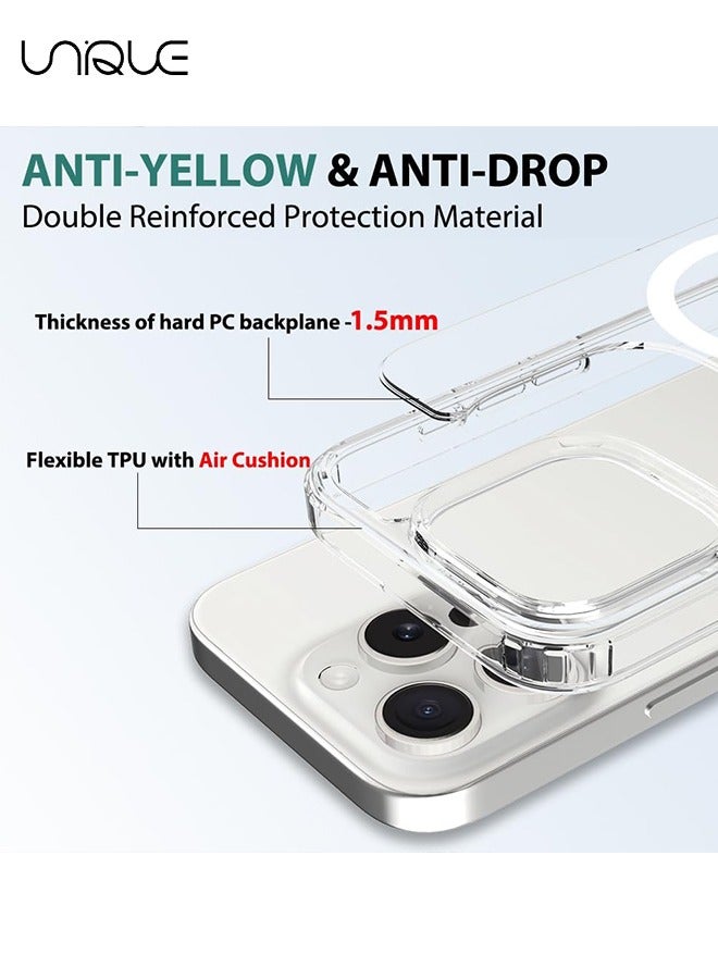 Unique Compatible with iPhone 16 Pro Max Case, MagSafe Compatible Case, Shockproof Protection, Strong Magnetic Slim Phone Cover for iPhone 16 Pro Max (Clear) - Image 5