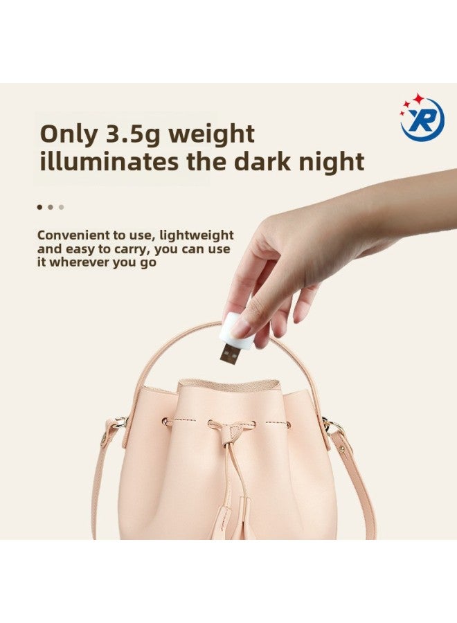 USB Nightlight Mini USB Small Light Student Dormitory Bedside USB Interface Atmosphere Light USB Light Round Nightlight-Color:Small Round Lamp: Warm Light (pearl Bag)  - Image 5