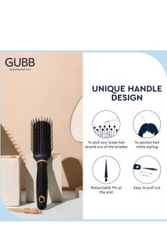GUBB GUBB Styling Brush For Men & Women - Great for up-dos |Optimal for daily styling |Makes hair smooth and manageable |Durable and Sturdy - Flat Hair Brush With Pin For Hair Styling - Elite Range  - Image 4