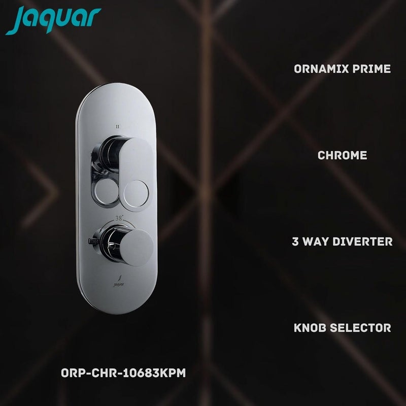 JAQUAR ORNAMIX Prime Series Normal Flow Concealed Fitting 3 Way Diverter (Chrome), ORP-CHR-10683KPM | Compatible in-Wall Part ALD-683 is Sold Separately | Wall Mounted, Knob Selector No Button - Image 3