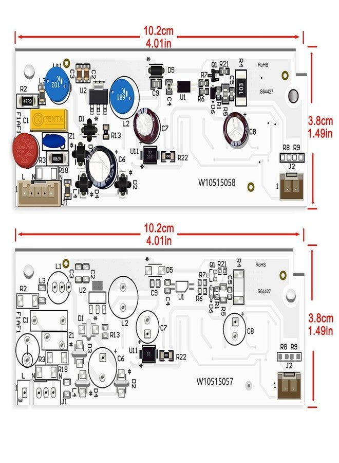 HPUY W10515058 W10515057 Compatible for Whirlpool Kenmore Maytag Refrigerator led Light Replacement repalce WPW10515058 WPW10515057 1PCS Mainled Deriver and 2PCS LED Boards no-Include Plastic Cover - Image 5