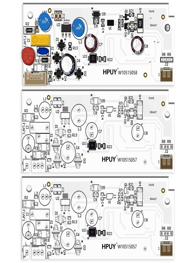 HPUY W10515058 W10515057 Compatible for Whirlpool Kenmore Maytag Refrigerator led Light Replacement repalce WPW10515058 WPW10515057 1PCS Mainled Deriver and 2PCS LED Boards no-Include Plastic Cover - Image 1