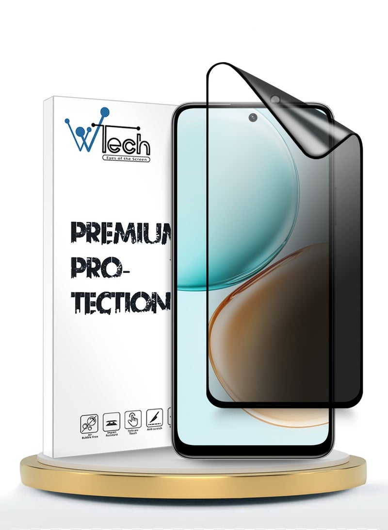 Wtech Honor X7d 4G 2025 Premium Nano Ceramic Privacy Full Glue Full Cover Matte Flexible Screen Protector (MSCNMP) - Clear/Black - Image 1