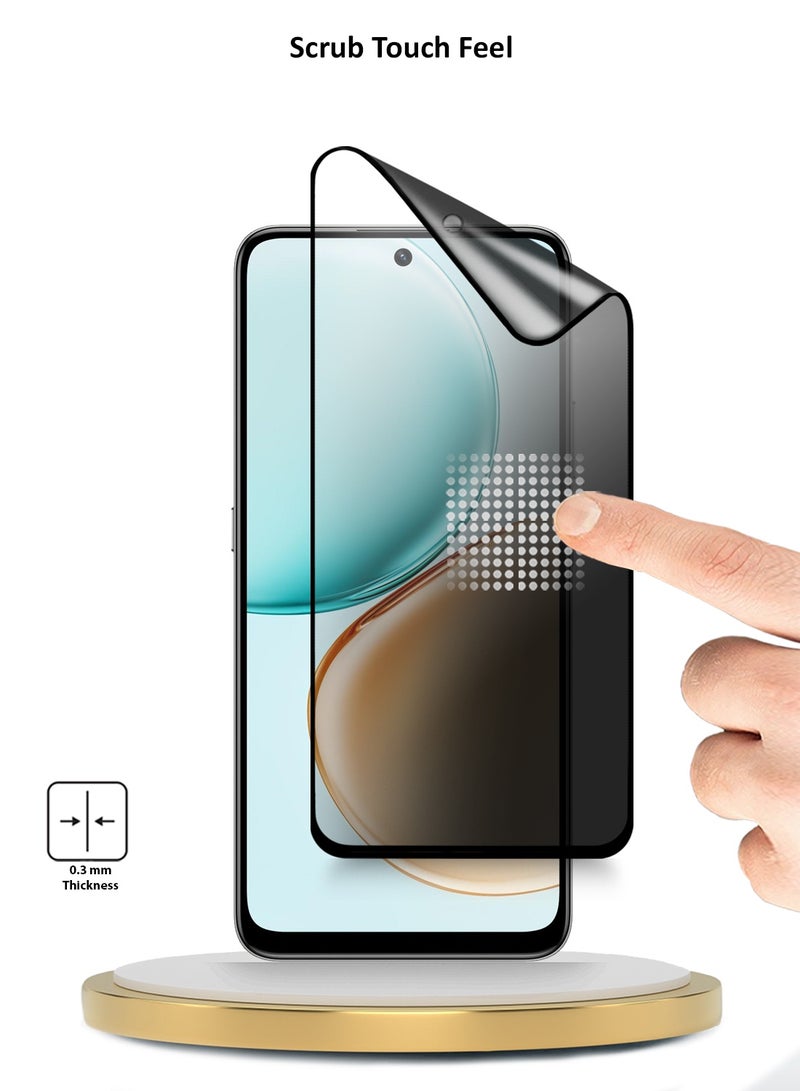 Wtech Honor X7d 4G 2025 Premium Nano Ceramic Privacy Full Glue Full Cover Matte Flexible Screen Protector (MSCNMP) - Clear/Black - Image 4