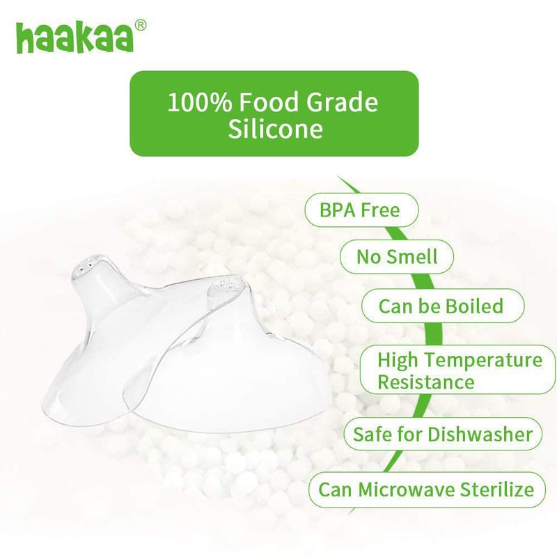 haakaa Nippleshield Silicone Nipple Shields for Breastfeeding with Carry Case Ultra-Thin Super-Soft (18mm, 2pk) - Image 3