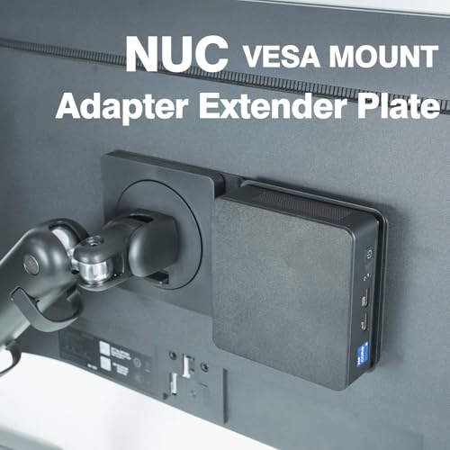 Monzlteck VESA Mount Adapter Plate for Mac mini M4 & NUC – Universal Extension Bracket for Mini PCs, Fits 75x75mm & 100x100mm VESA Monitor Arms, Securely Mount Small Computers Behind Display - Image 4
