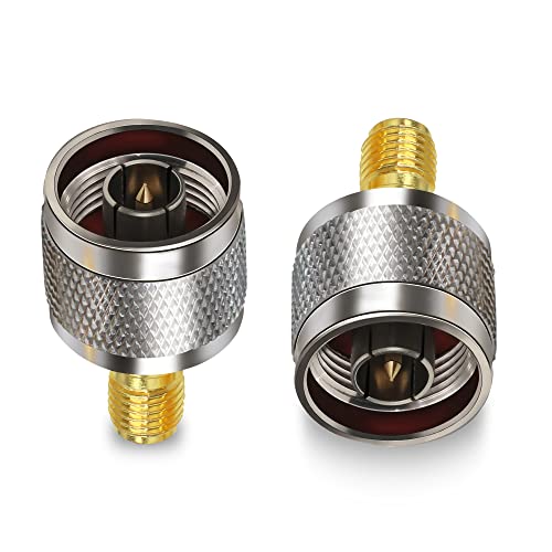 TUOLNK SMA Female to N Male Connector N-Type Male Plug to SMA Female Jack RF Coax Adapter for Wi-Fi Antenna Extension Cable 2pcs - Image 1