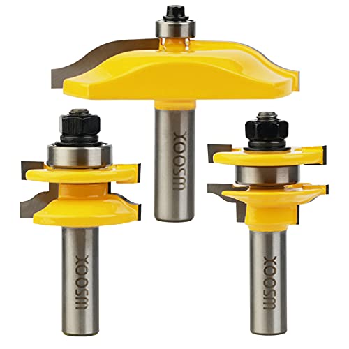 WSOOX 1/2 Inch Shank Router Bit Set, Round Over Raised Panel Cabinet Door Ogee Rail and Stile Router Bits, Woodworking Wood Cutter, Groove Tongue Milling Tool for Woodworking - Image 1