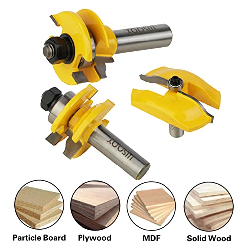 WSOOX 1/2 Inch Shank Router Bit Set, Round Over Raised Panel Cabinet Door Ogee Rail and Stile Router Bits, Woodworking Wood Cutter, Groove Tongue Milling Tool for Woodworking - Image 3
