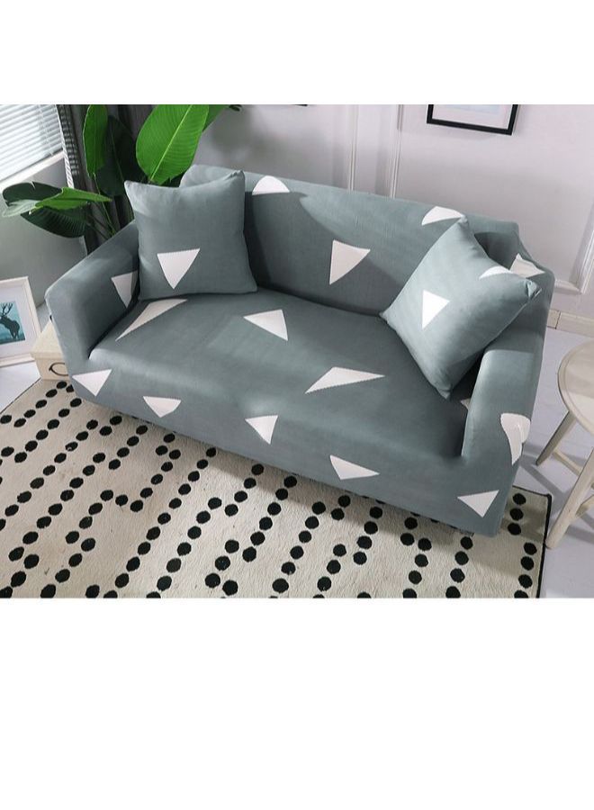 NIBEMINENT Triangle Pattern Dust Proof Sofa Slipcover Grey/White 90 x 140centimeter - Image 3