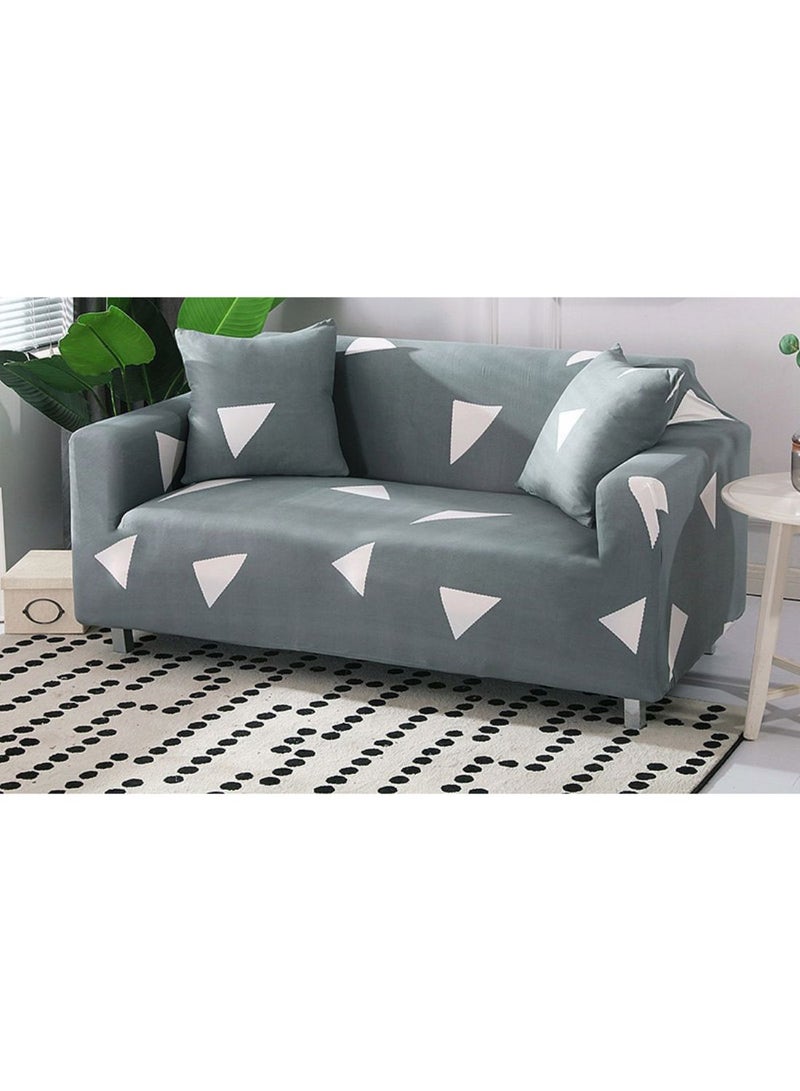 NIBEMINENT Triangle Pattern Dust Proof Sofa Slipcover Grey/White 90 x 140centimeter - Image 1