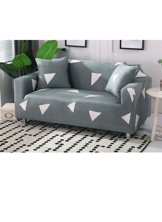 NIBEMINENT Triangle Pattern Dust Proof Sofa Slipcover Grey/White 90 x 140centimeter - Image 2