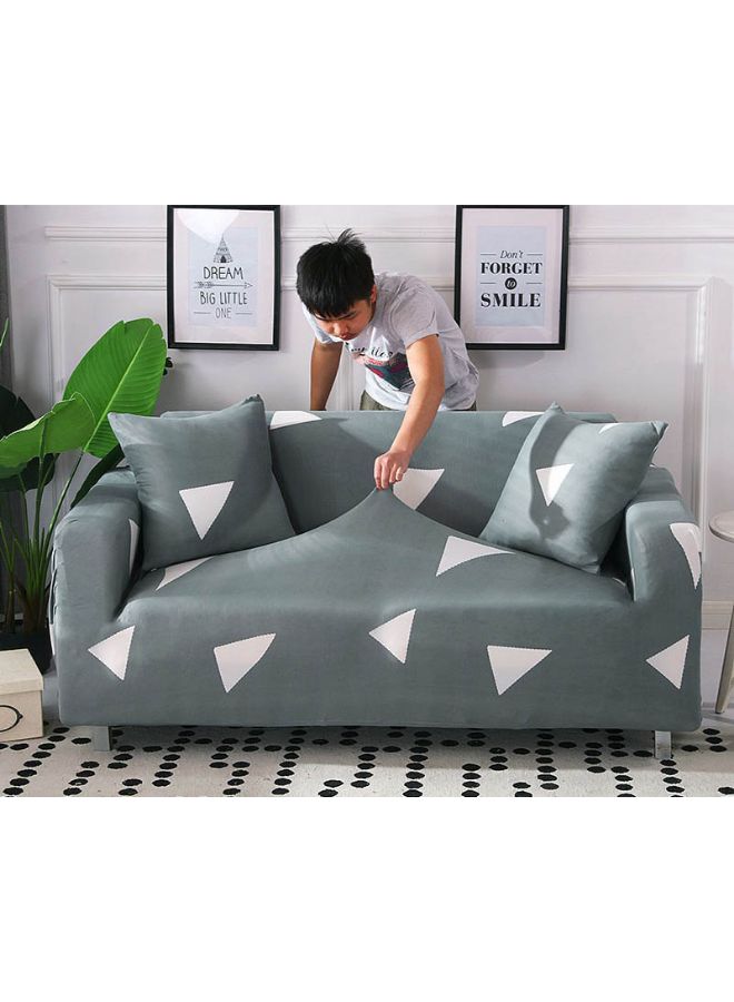 NIBEMINENT Triangle Pattern Dust Proof Sofa Slipcover Grey/White 90 x 140centimeter - Image 4