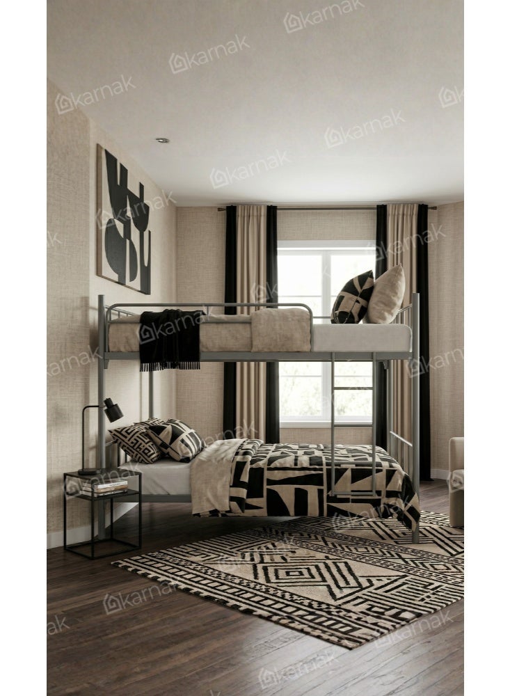 Karnak Koffler Heavy Duty Steel Bunk Bed 90 x 190 cm Double Deck Bed Frame for Home & Shared Spaces (Grey) - Image 5