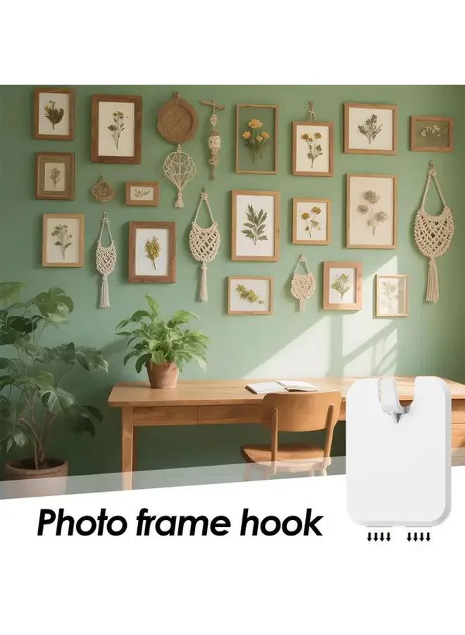 White 5pcs Strong Adhesive Photo Frame Hanger No Drill Mounting Picture Hook - Image 3