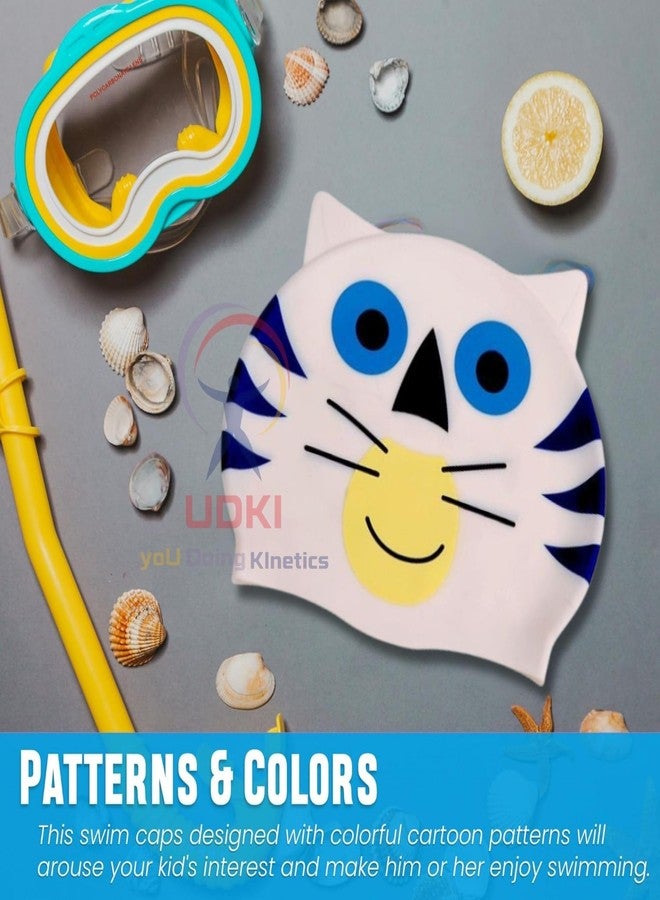 UDKI Cat Design Swimming Cap for Kids - Durable, Comfortable, and Ideal for Boosting Swimming Skills & Confidence in The Water (34) - Image 5