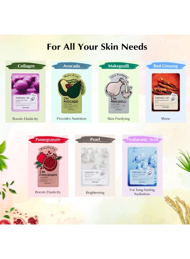 Tonymoly Super 7 Face Sheet Mask| Pack of 10|Sheet Face Mask for Glowing Skin|Facial Mask With Essence| Soothes Skin Irritation, Refines Pores & Skin Radiance|Sheet Mask Combo - Image 3