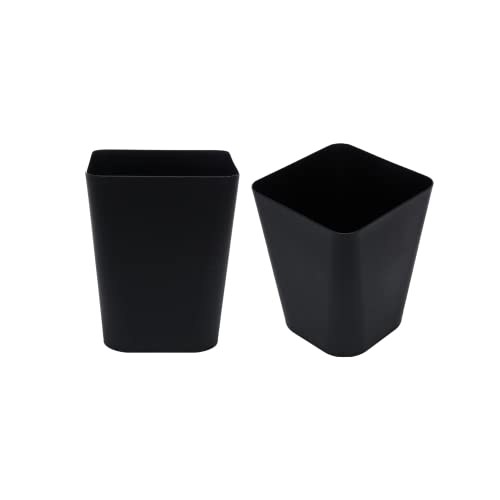 Gluman Open-Top Waste Bin for Home and Office | High Grade Plastic | Conveniently Small and Portable Size | Durable & Long-lasting (7 Litre Bin) (Black (Pack of 2)) - Image 1