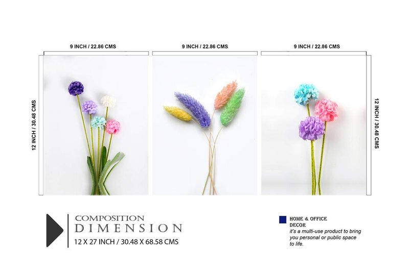 SAF paintings Flower Multieffect UV Textured Panel Painting (Set of 3, 12 Inches X 27 Inches (SANFC12063) SANFC12063 - Image 5