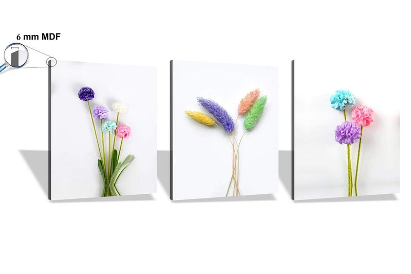 SAF paintings Flower Multieffect UV Textured Panel Painting (Set of 3, 12 Inches X 27 Inches (SANFC12063) SANFC12063 - Image 4