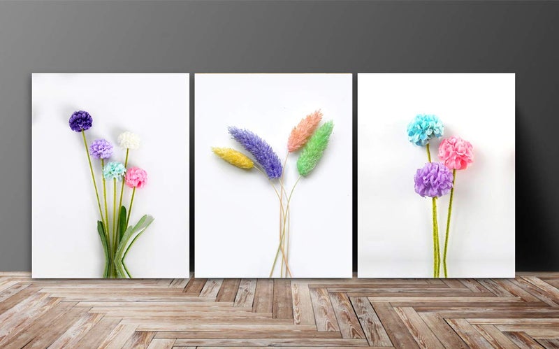 SAF paintings Flower Multieffect UV Textured Panel Painting (Set of 3, 12 Inches X 27 Inches (SANFC12063) SANFC12063 - Image 1
