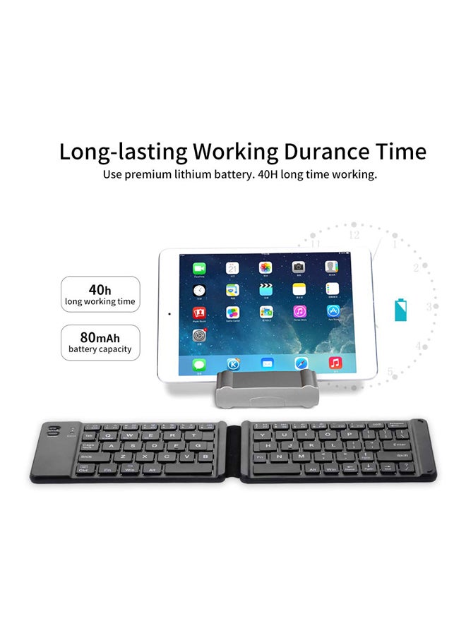 docooler Bluetooth Folding Keyboard For iOS/Android/Windows Black - Image 3