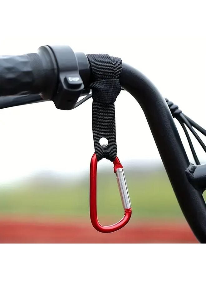 Red Motorcycle Bicycle Helmet Lock Holder Aluminum Alloy Handlebar Hook With Sturdy Buckle - Image 1