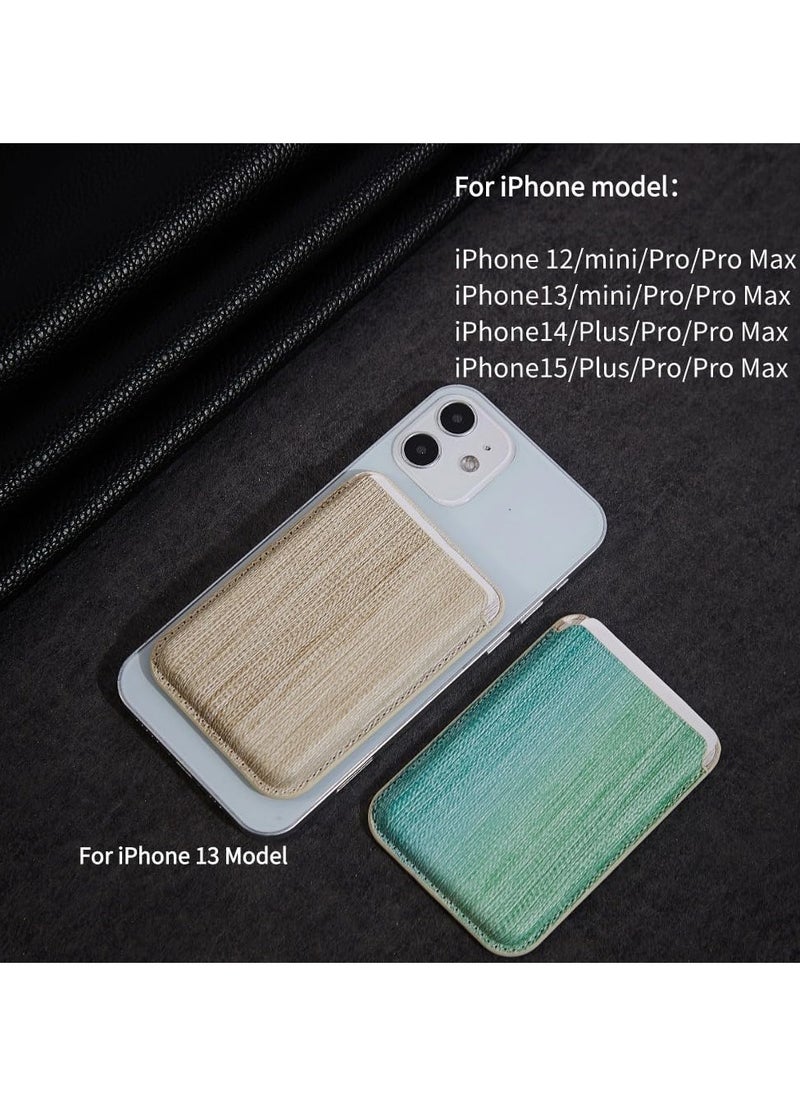 Generic - Weave Magnetic Wallet Compatible with MagSafe for iPhone 16 15 14 13 12 Pro Max Plus Model, None-Cutout Mag 3 Safe Card Holder Stick on for Apple Cell Phone - Image 1