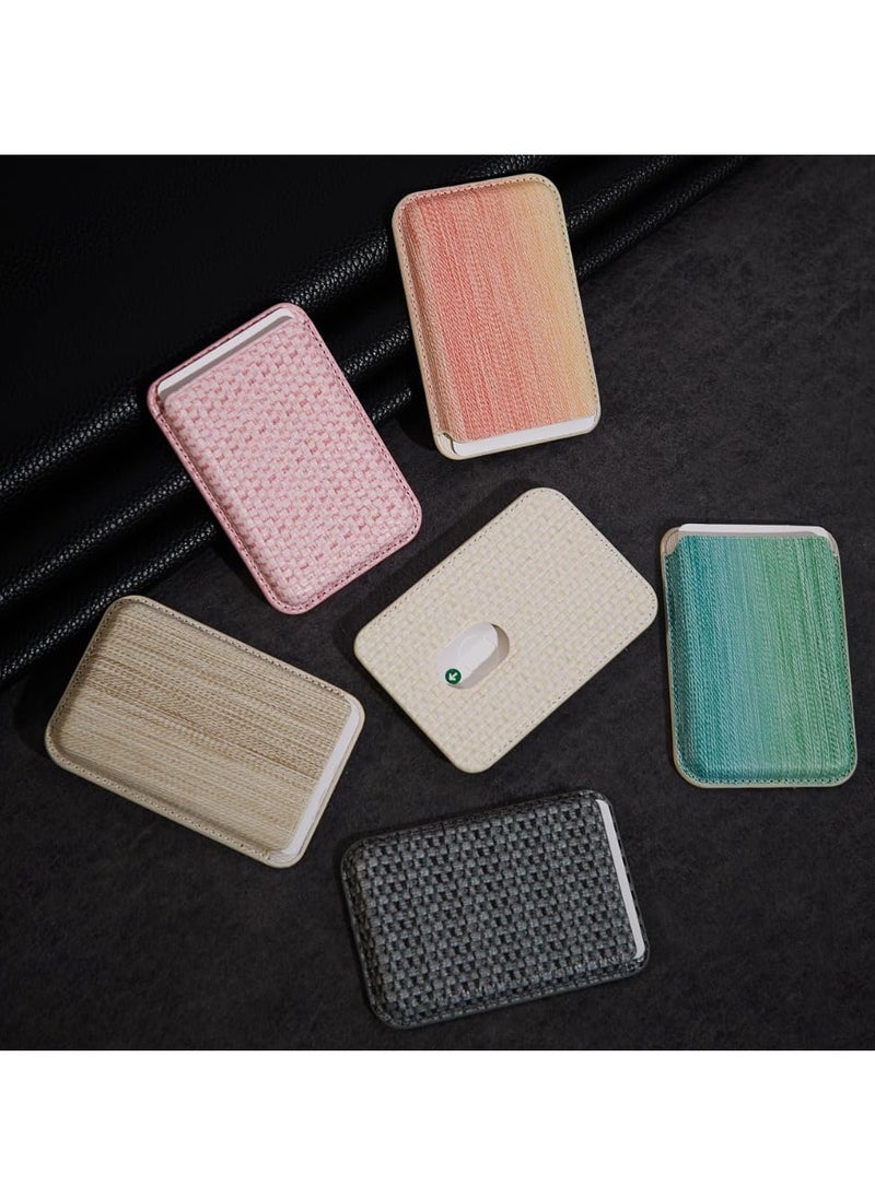 Generic - Weave Magnetic Wallet Compatible with MagSafe for iPhone 16 15 14 13 12 Pro Max Plus Model, None-Cutout Mag 3 Safe Card Holder Stick on for Apple Cell Phone - Image 1