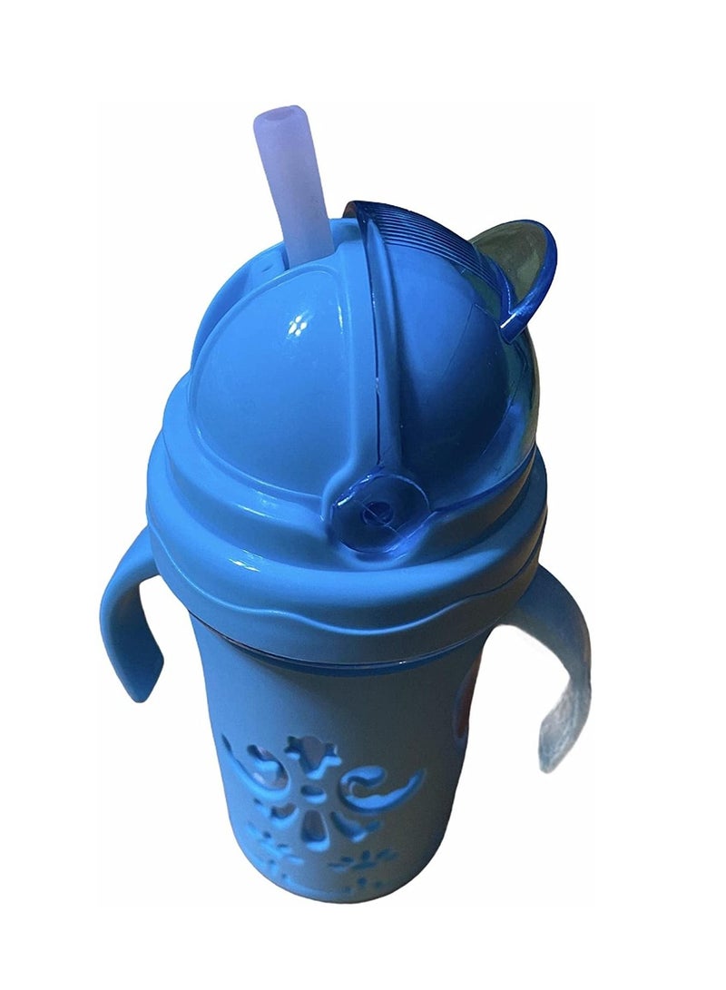 Baby Cup with Straw, cover and Handles-random color  - Image 1