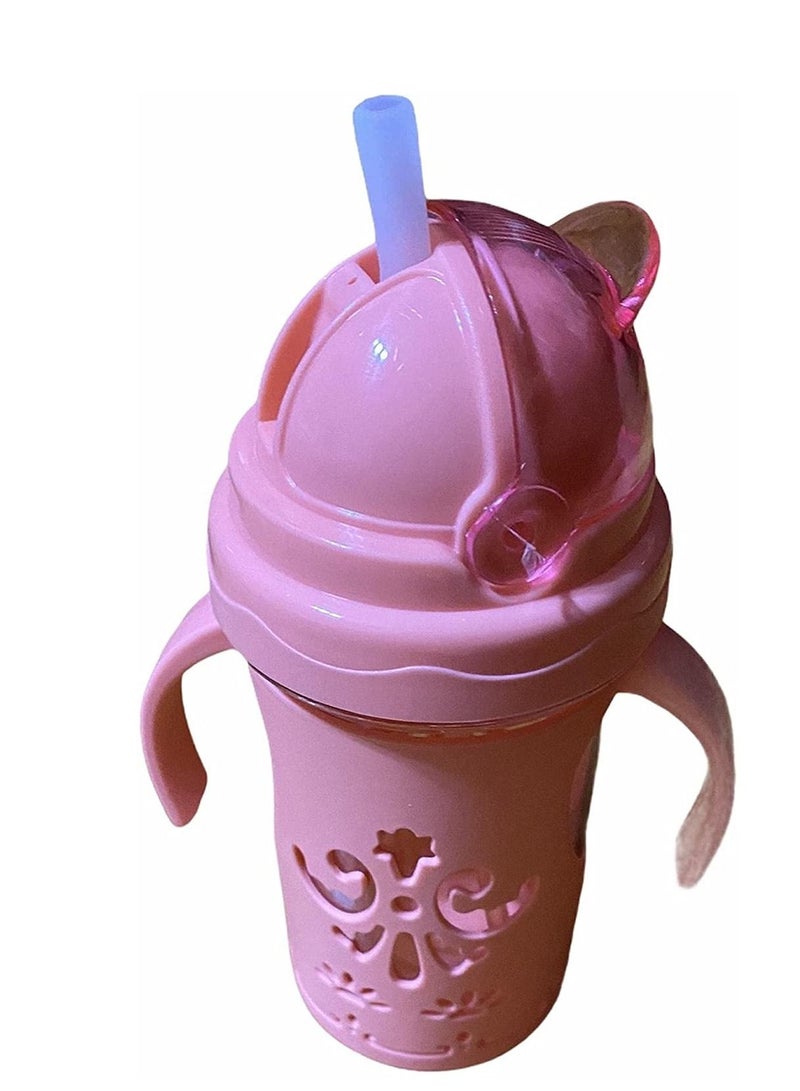 Baby Cup with Straw, cover and Handles-random color  - Image 4