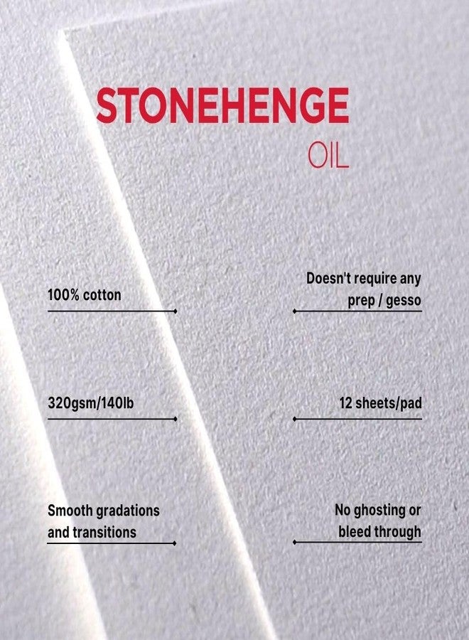 Stonehenge Oil 320g 9x12 White Pad, 12 Sheets - Image 3