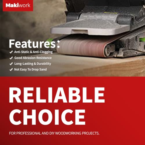 makiwork 3 x 21 Inch 75 x 533 mm Sanding Belts Set - 15-Pack with 80/120/150/240/400 Grits, Aluminum Oxide Abrasive Belts for Woodworking - Image 4