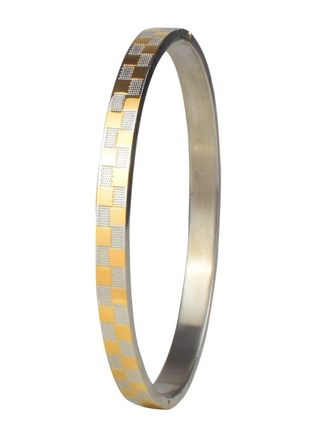 Brajin Man's Fashion Gold Plated Round Stylish Hand Kada Bracelet for Man's/Boy's (Design-11)