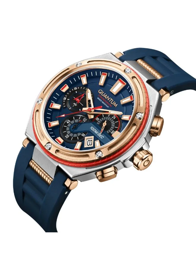 Quantum Men's Silicone Chronograph Watch HNG1010.599 - 50 mm