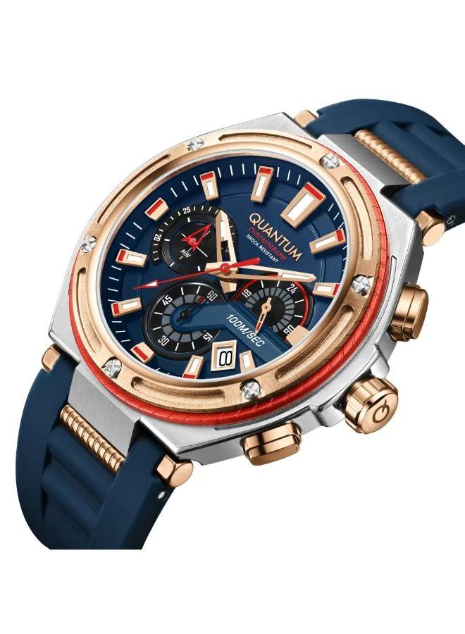 Quantum Men's Silicone Chronograph Watch HNG1010.599 - 50 mm