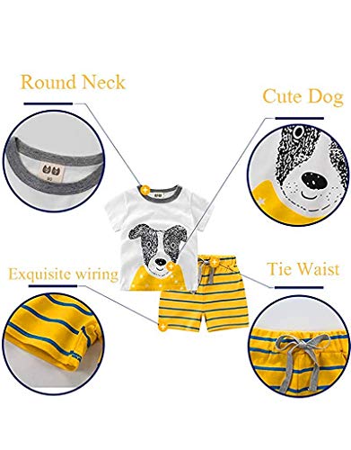 CM-Kid Toddler Boys Pajamas Kids Short Sleeve Pjs Sets for Boy Summer Jammies Clothes 100% Cotton 2 Pieces Dog Sleepwear Size 3T - Image 2