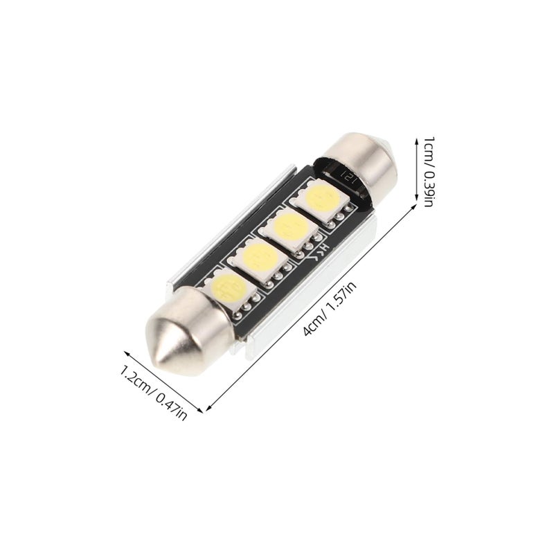 6 لمبات LED للسيارة من نوع القبة، عبوة من 6 قطع، 41 مم، SMD5050، إضاءة داخلية بيضاء ساطعة، بديل لإضاءة صندوق السيارة ولوحة الترخيص وأضواء القراءة والكورتيسي. - Image 3