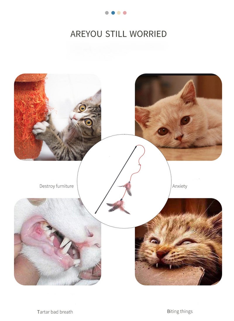 Kidle Colorful Cat Stick Pet Cat Toys Interactive Cat Toy Suitable for Cats Playing Indoors  - Image 4