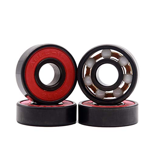 Z-First High Speed 608RS Hybrid Black Ceramic Bearings for Longboard, Inline Skates, Skateboard, Scooters, Skateboard and More (Pack of 4, Black) - Image 1