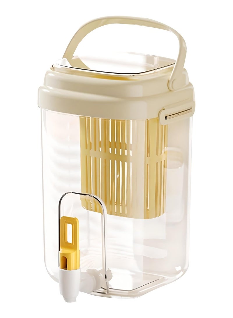 4L Cold Beverage Dispenser with Spigot – Large Capacity Fridge Drink Jug with Handle for Juice, Water, Iced Tea, Picnic & Outdoor Use  - Image 1