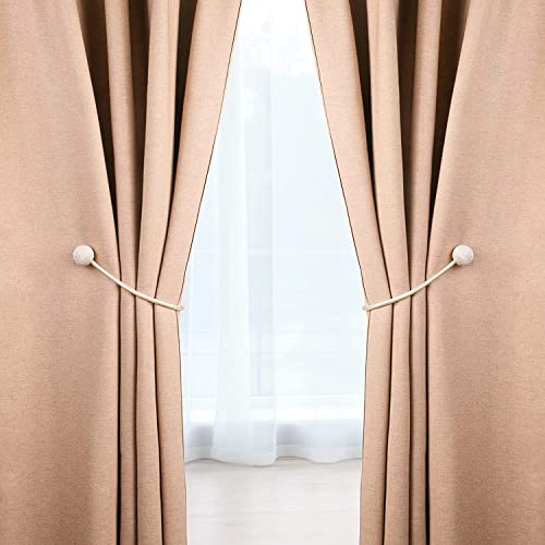 INOVERA (LABEL) 10 Pieces Window Curtain Tiebacks Drapery Hold-Backs Band for Office Home Decorative (Pair 5, Beige) - Image 5