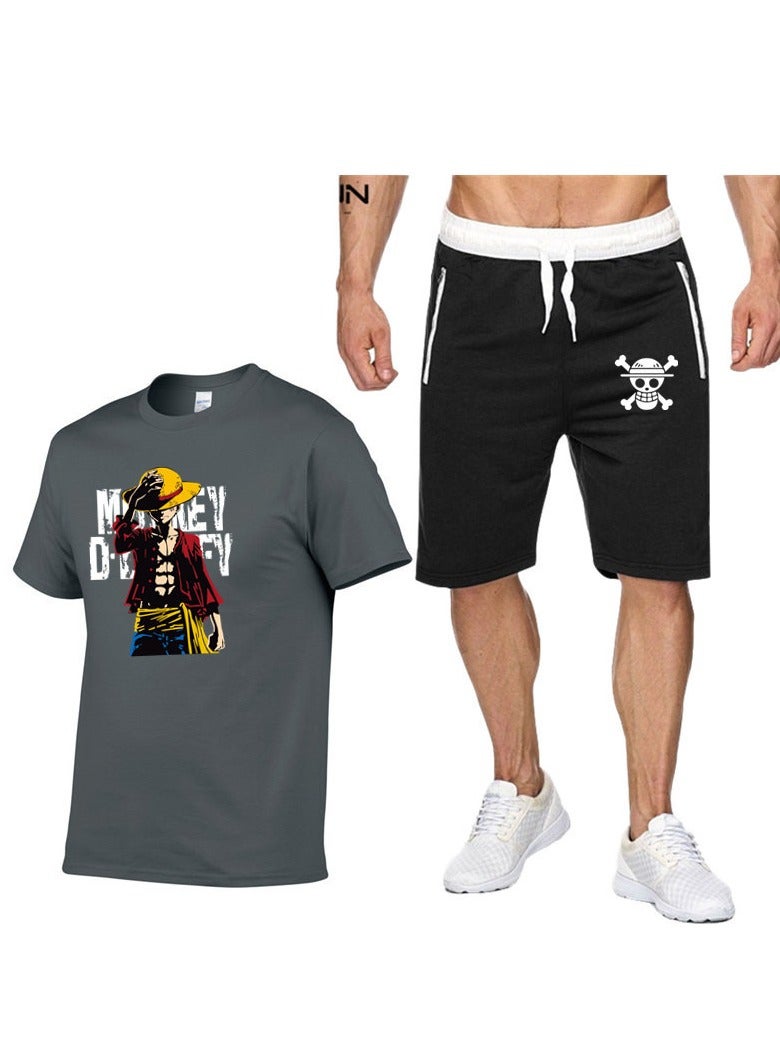 KUYING New One Piece Hip Hop Short Sleeve Five Cent Shorts Set  - Image 1