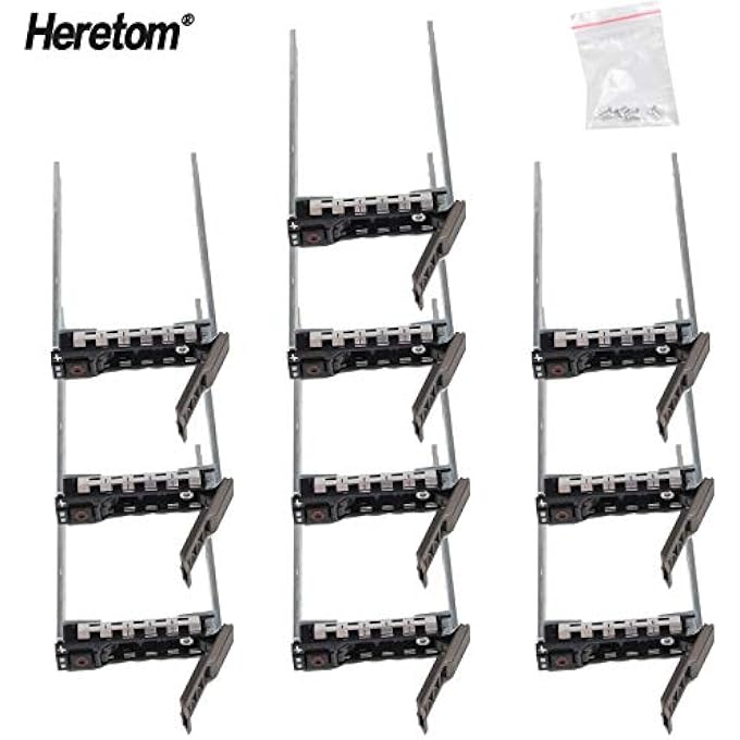 Heretom 10-PACK 0G176J G176J 2.5" HARD DRIVE CADDY FOR DELL POWEREDGE T440 T640 R430 T430 R630 T630 R730XD R830 R930 T620 R720 R820 SATA SAS TRAY WITH SCREWS - Image 1