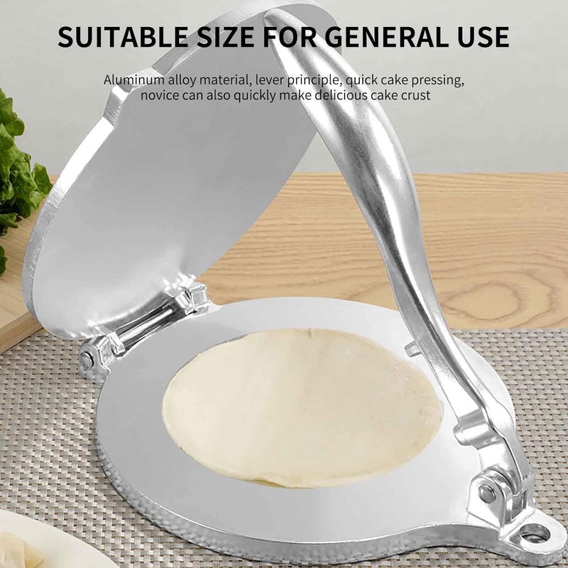 cheekyglo Manual Tortilla Press 8 Inch Tortilla Maker - Cake Dough Press, Aluminum Stainless Steel Color Cake Press Multi-Function Manual Tortilla Dough Press Shaper Kitchen Tool - Image 3