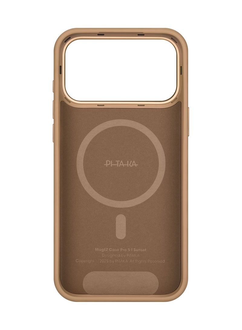 بيتاكا حافظة Aramid UltraGuard لـ iPhone 17 Pro / متوافقة مع MagSafe / حماية بمعيار عسكري / مقاومة للخدوش / نحيفة وخفيفة الوزن / غطاء خلفي / زر محسّن بتقنية كابتيف - غروب الشمس - Image 2