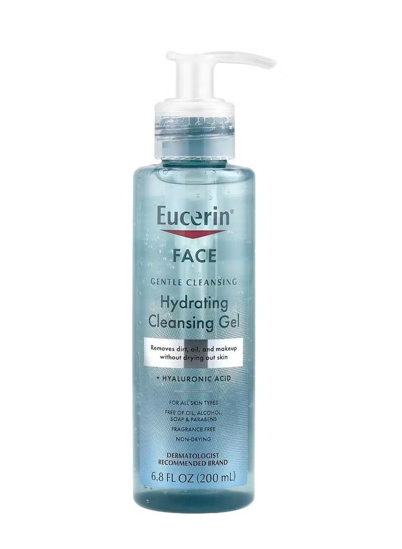 Eucerin Hydrating Cleansing Gel + Hyaluronic Acid Face Fragrance Free 6.8 fl oz (200 ml)